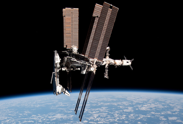 Endeavour docked with the ISS, May 2011